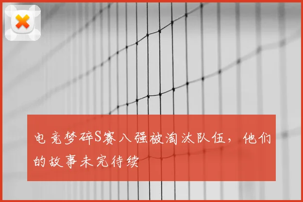 电竞梦碎S赛八强被淘汰队伍，他们的故事未完待续